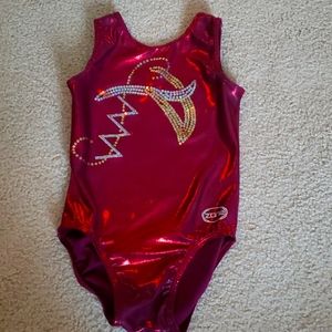 Red/maroon ozone gymnastics leotard